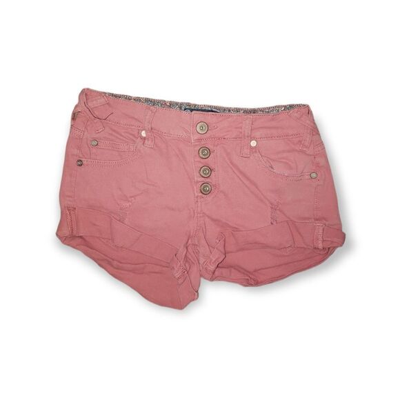 Boom Boom Jeans Orange/Pink Button Fly Jean Shorts 3 - Picture 1 of 4